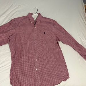Ralph Lauren Red Gingham Button Down - Large